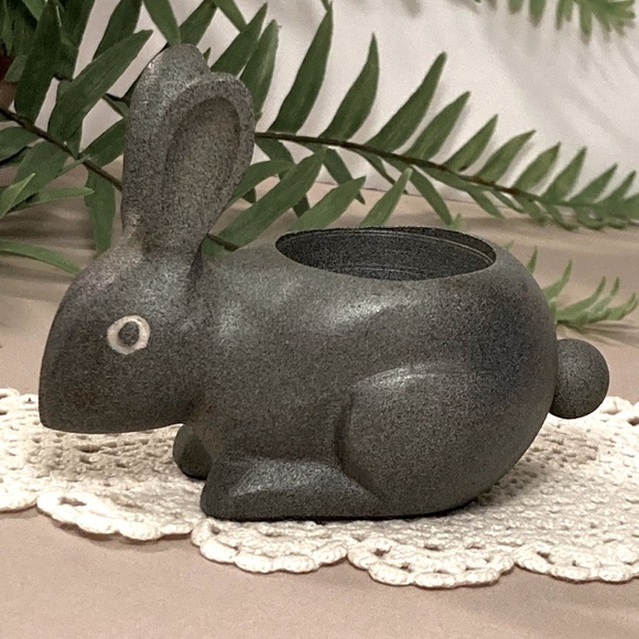 Crate & Barrel Metal Bunny Rabbit Candle Holders Set - Picture 3 of 13